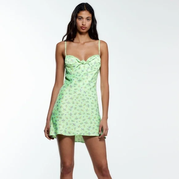 ❗️SOLD❗️ZARA SATIN EFFECT PRINT DRESS - Picture 2 of 8